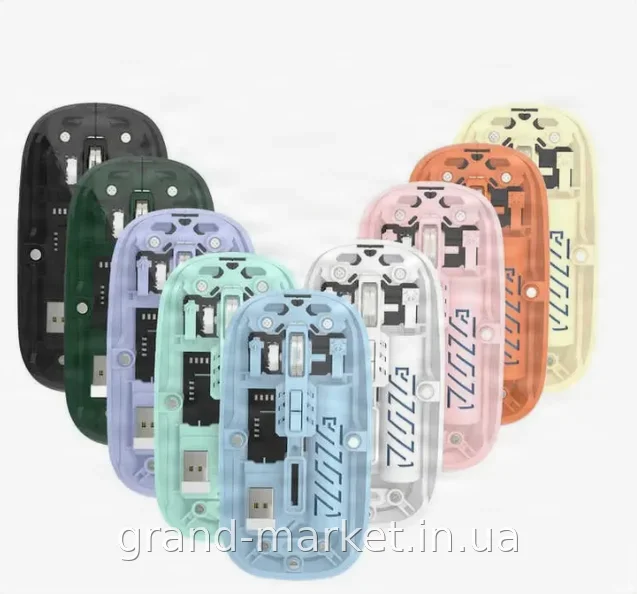 Бездротова Bluetooth миша Recharge Transparent Mouse 501, акумуляторна, 2.4G та Bluetooth 5.2