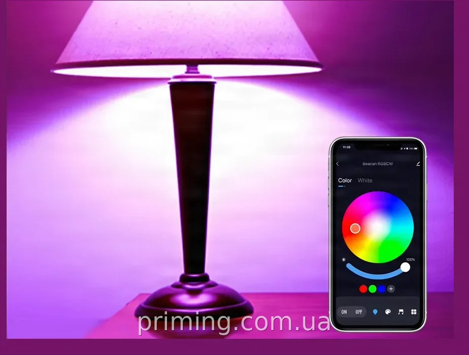 Розумна світлодіодна лампочка E27 RGB WiFi Tuya 15 Вт - різнокольорова лампа для дому з керуванням зі смартфона