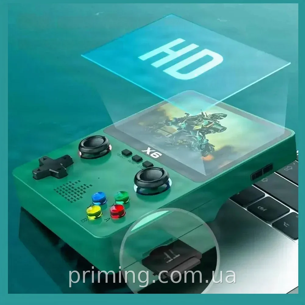 Портативная игровая консоль X6 с 4.3-дюймовым IPS-дисплеем, 10000 игр, Wi-Fi и акселерометром для управления