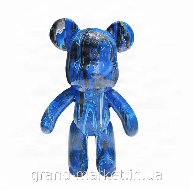 Набір для творчості Fluid Bear 33 см флюїдне ведмежатко Bearbrick з 3 фарбами, розмальовка своїми руками