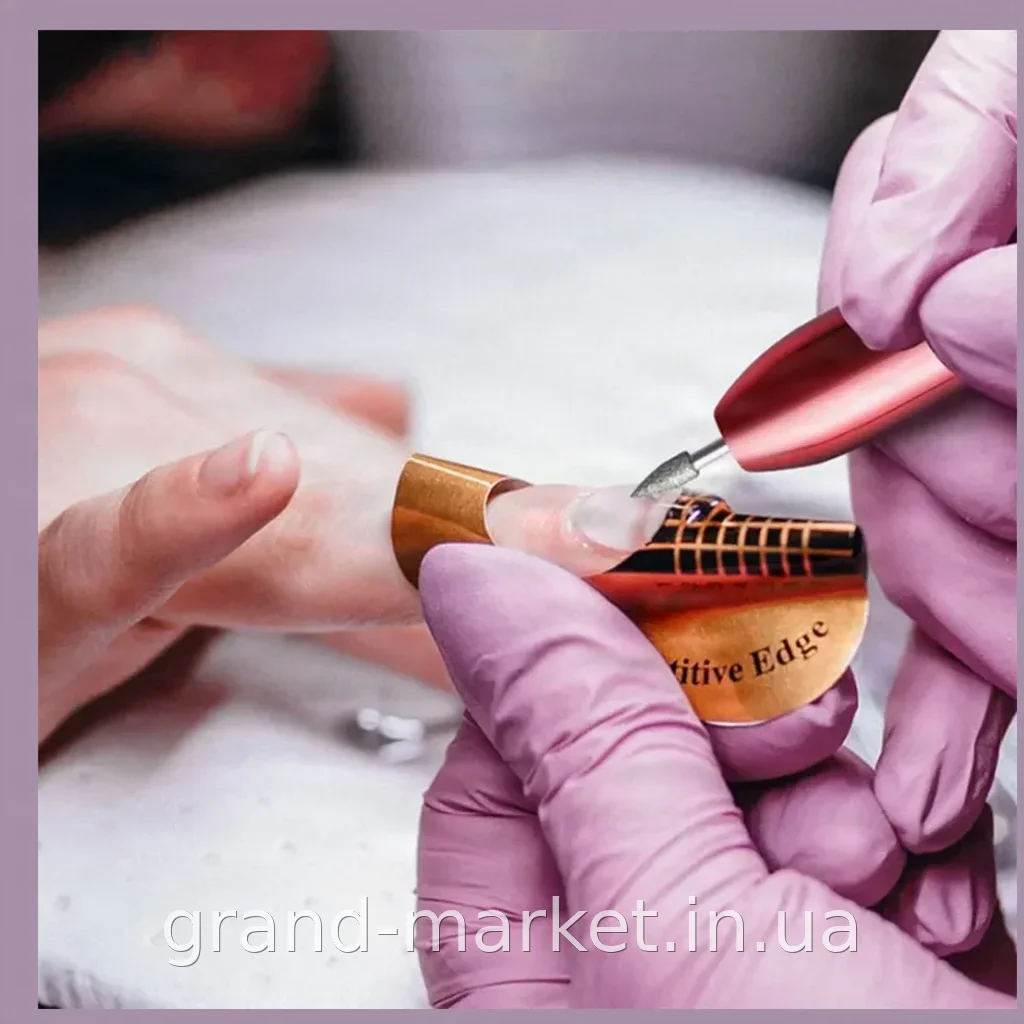 Машинка для манікюру та педикюру Flawless Salon Nails, акумуляторний фрезер червоний з набором насадок