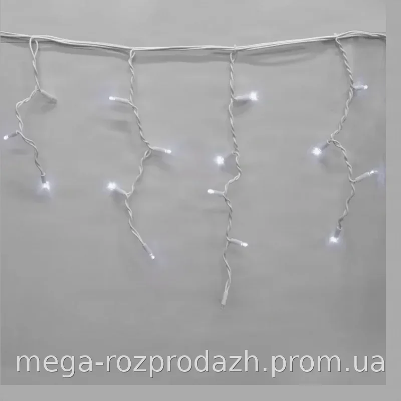 Гирлянда-бахрома Icecle-Lights 120 Short Curtain W-1 белая 5 метров LED SMD для зимних праздников и улицы