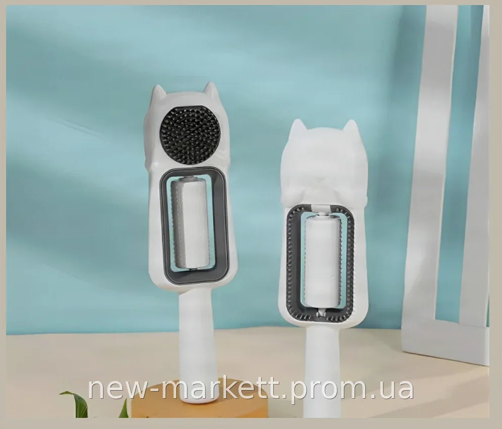 Гребень-косточка для ухода за шерстью и массажа собак и кошек, щетка с длинной ручкой Pet Brus LY-524