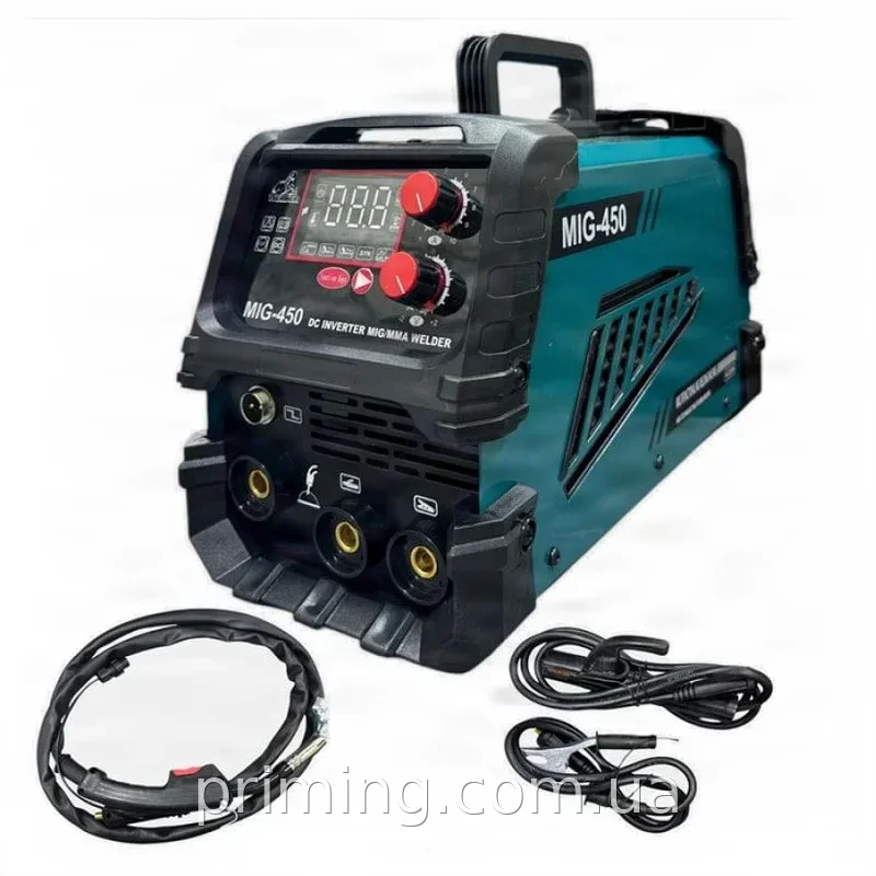 Сварочный аппарат Domotec MIG-450 инверторный 26.4 кВА 220 В для MIG/TIG/MMA профессиональной сварки