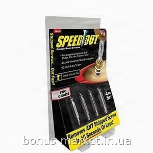 Набір біт Speed Out для викручування пошкоджених саморізів та шурупів, 4 двосторонні насадки зі сталі