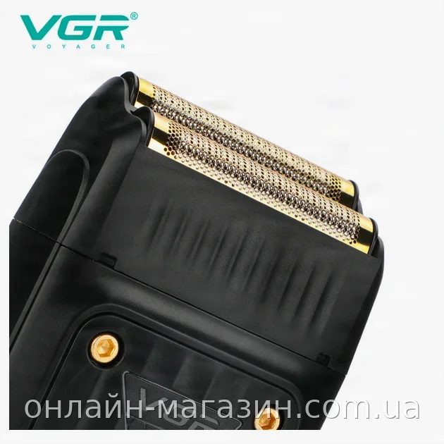 Электробритва VGR V-363 аккумуляторная беспроводная сеточная, LED дисплей, USB быстрая зарядка, влажное бритье