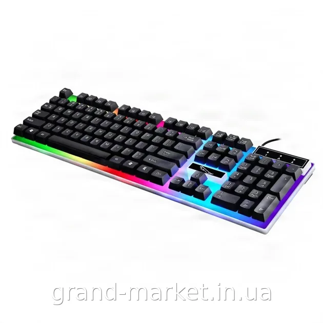 Ігровий набір клавіатура і миша G21B механічна провідна з RGB LED підсвіткою для ПК і ноутбука чорний