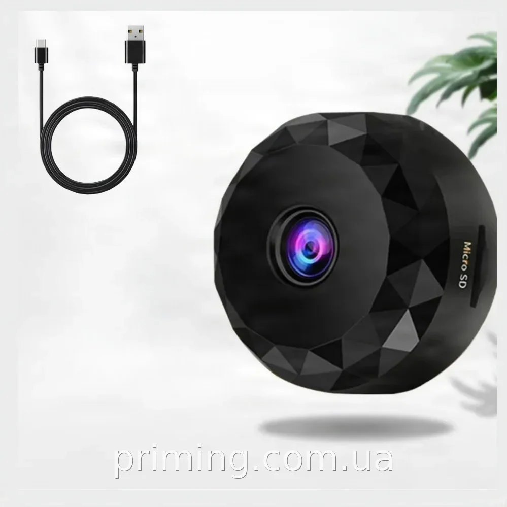 Беспроводная Wi-Fi мини камера видеонаблюдения P7-W10 портативная аккумуляторная с подставкой для дома и офиса