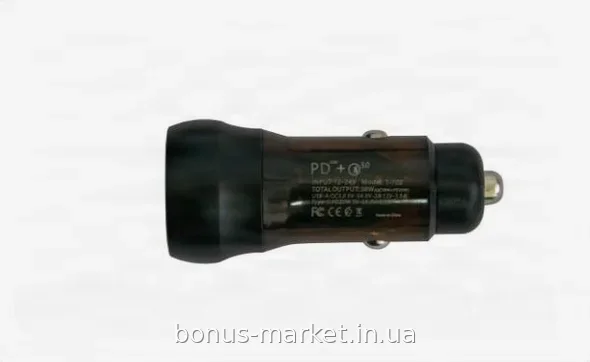 Автомобильное зарядное устройство USB Type C 38 Вт, быстрая зарядка, адаптер в прикуриватель с 2 разъемами