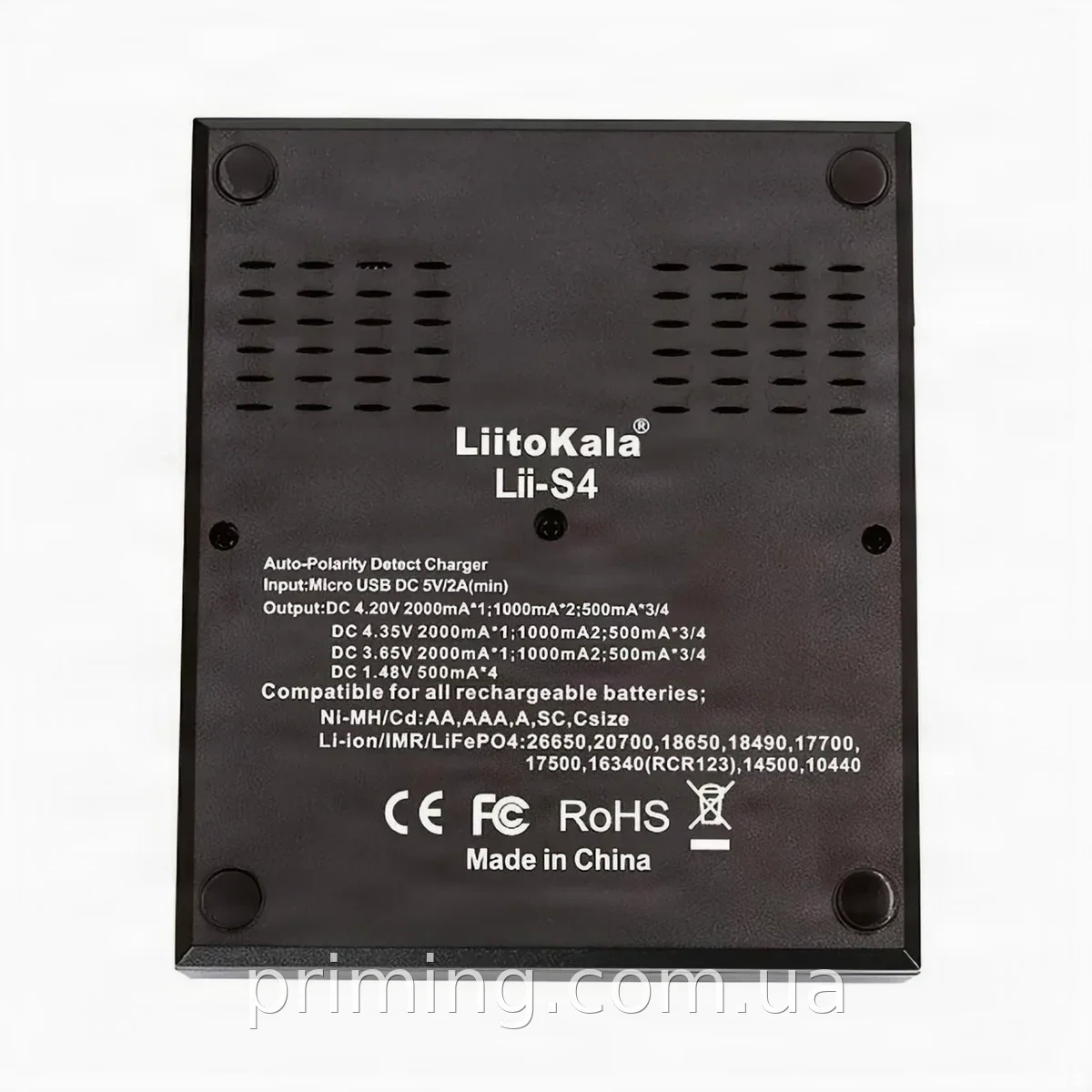 Зарядное устройство LiitoKala Lii-S4 на 4 слота для AA, AAA и 18650, защита от перезаряда, быстрая зарядка