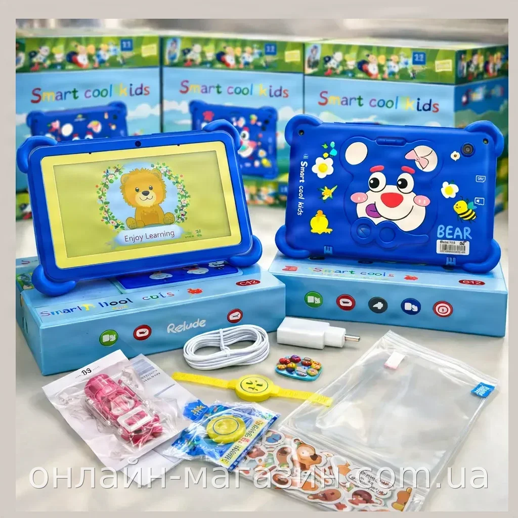Планшет детский Smart Cool Kids C12 7 дюймов розовый 8 ГБ ОЗУ 256 ГБ ПЗУ Android для учёбы игр и развлечений