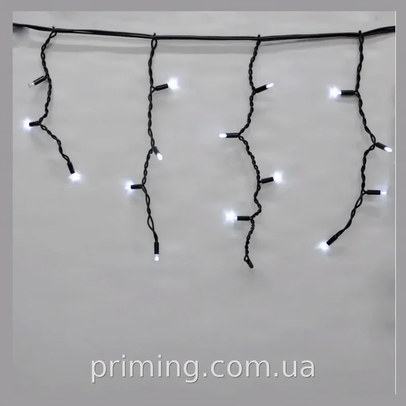 Гірлянда-бахрома Icecle-Lights 120 Short Curtain W-2 5 м чорний провід, тепле світло LED, IP44, для вулиці