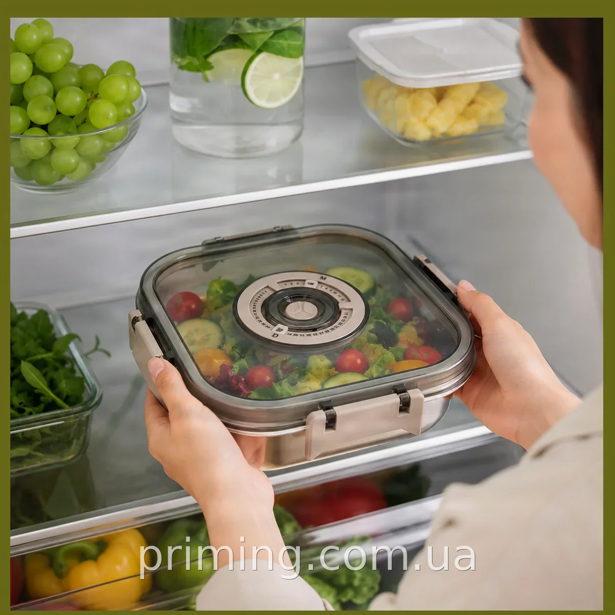 Контейнер для хранения продуктов из нержавеющей стали 3000 мл AND 20687-15, герметичная крышка для сыпучих