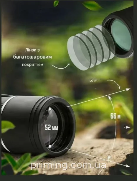 Монокуляр Bushnell 16x52 PowerView водонепроницаемый ударопрочный с 16-кратным увеличением для наблюдения