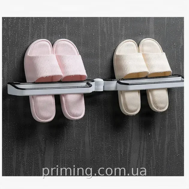 Настенная универсальная полка-держатель SHOE HOLDER для обуви и полотенец, белая, пластик, клеевая установка