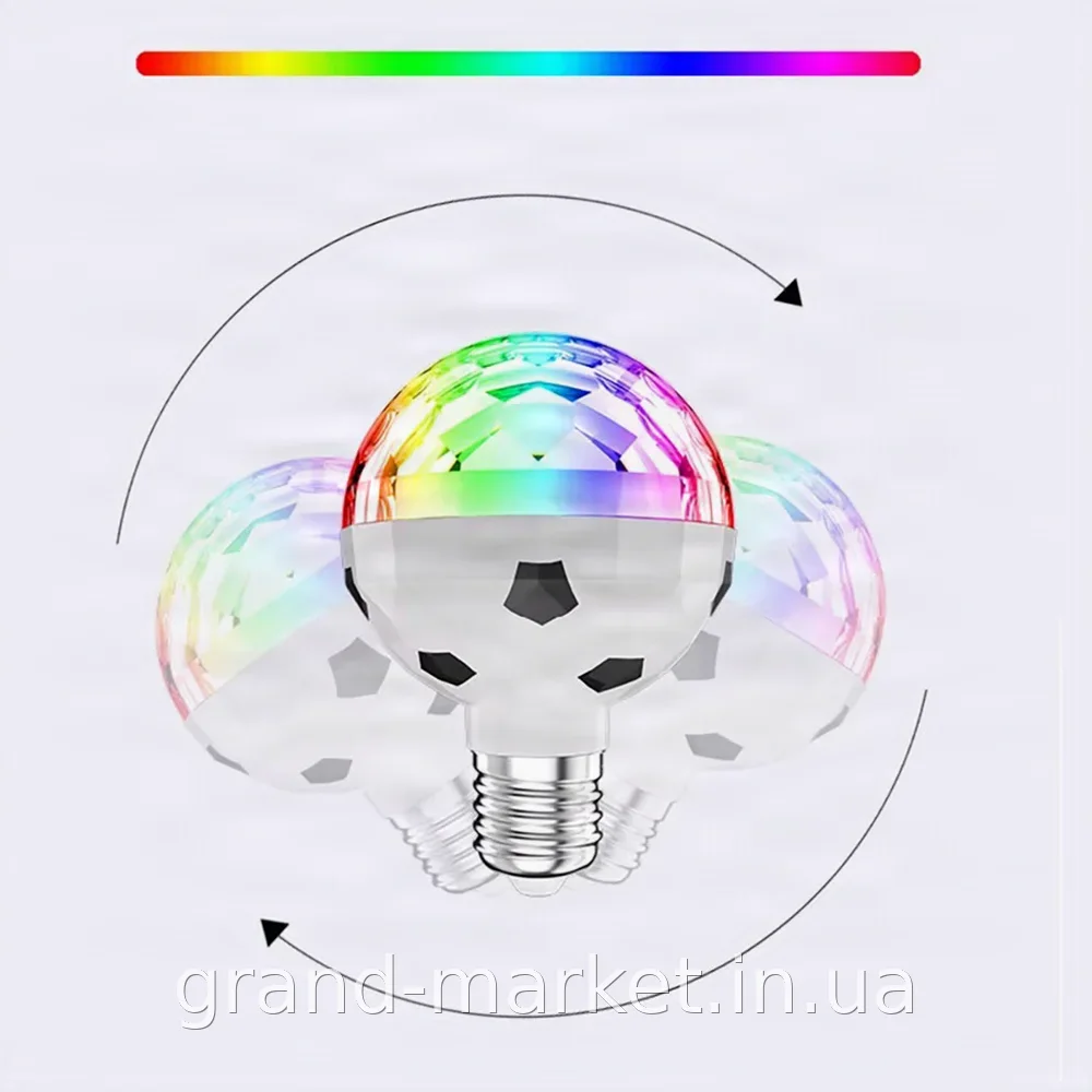 Лампа светодиодная E27 6 Вт RGB вращающаяся в форме футбольного мяча, LED для дискотеки и вечеринки AND LY-729