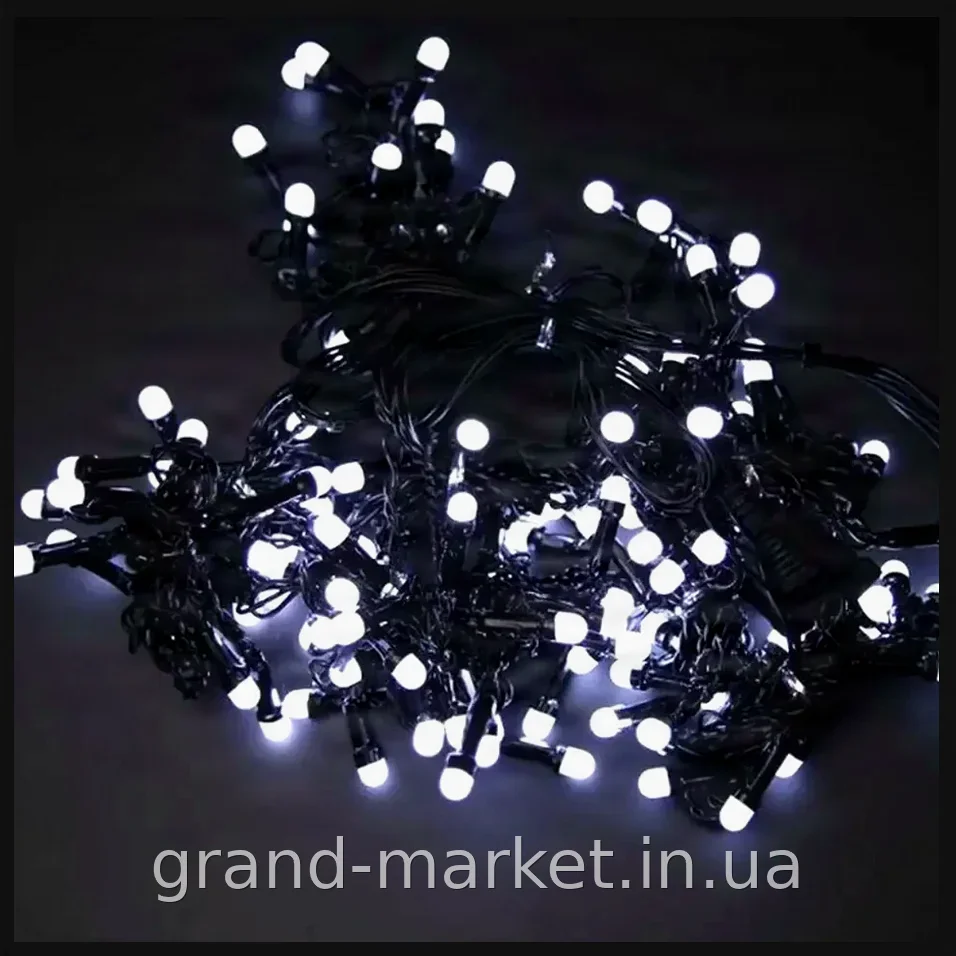 Гирлянда Нить 25 м 300 LED белая для елки и улицы, динамическое освещение, классические лампочки RD-7134