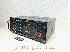 Підсилювач потужності звуку AMP 737BT бездротовий, чорний, для дому, радіо, караоке, 2 мікрофонних входи